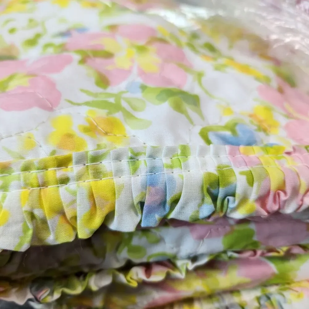 Vintage Barclay Home Full Quilted Coverlet Shadow Rose NEW 90